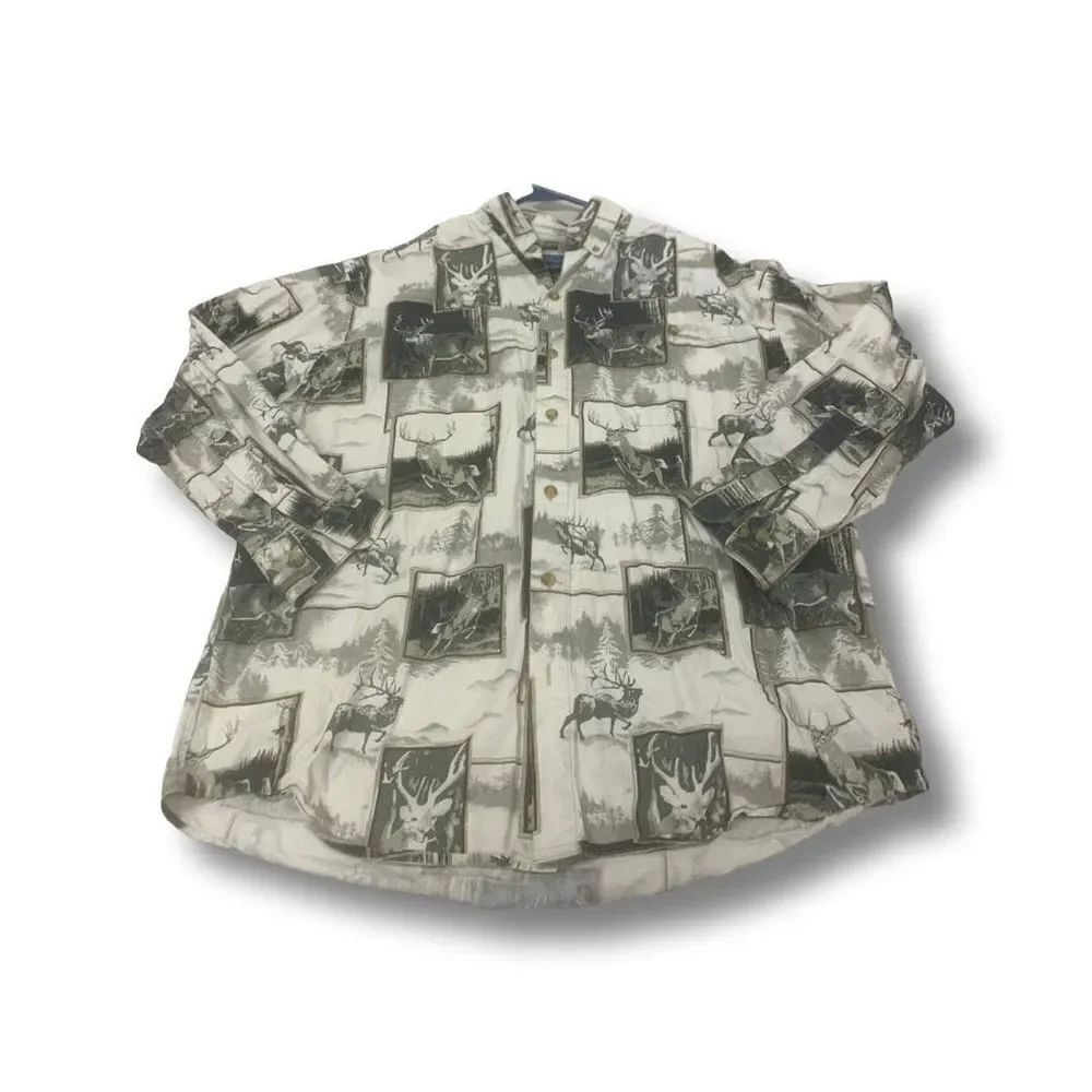 Vintage Hunting Graphic Button Down Top